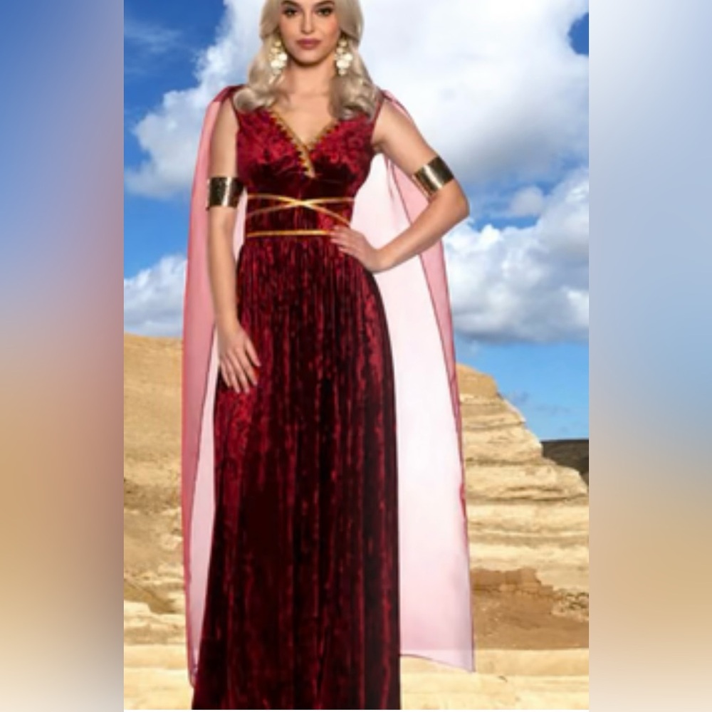 Underwraps Greek Goddess/ Roman Empress Costume Adult velvety dress XL HALLOWEEN